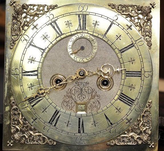 19th-c. Oak Cased Hulbert Clock